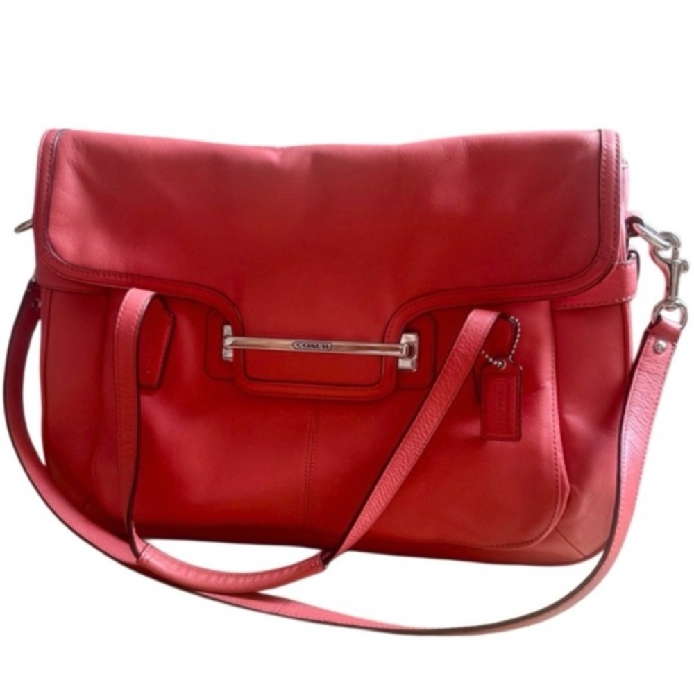 Coach Red Leather Shoulder Bag